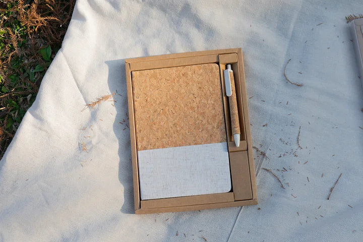 Eco Stationery Set - Cork Notebook with Pen